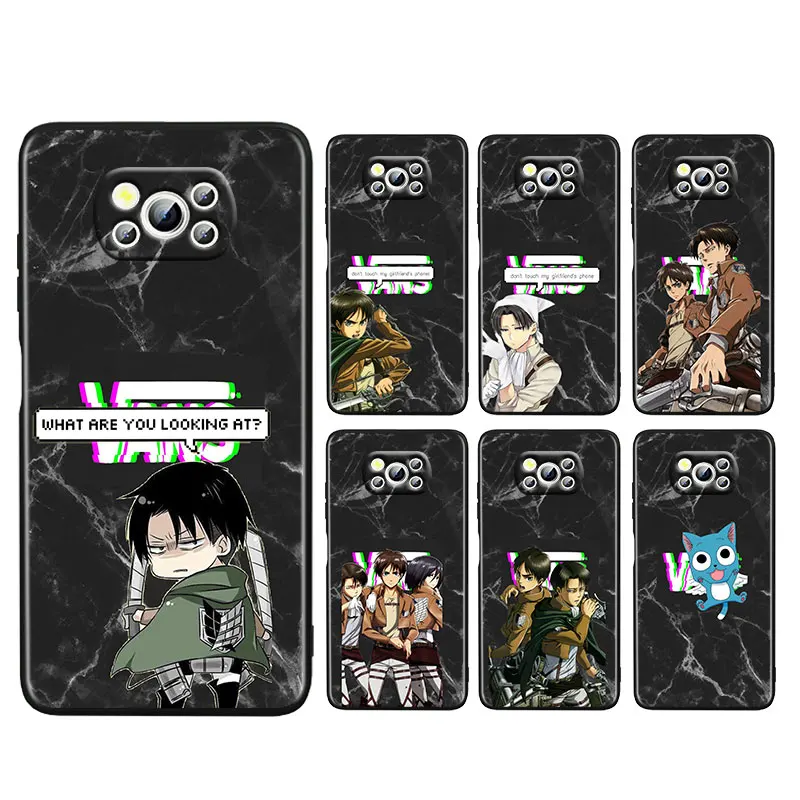 

Attack On Titan Fashion Soft Shockproof Black Phone Case For Xiaomi Poco X3 Pro NFC M3 F3 X3 F2 A2 Lite Mix3 Capa