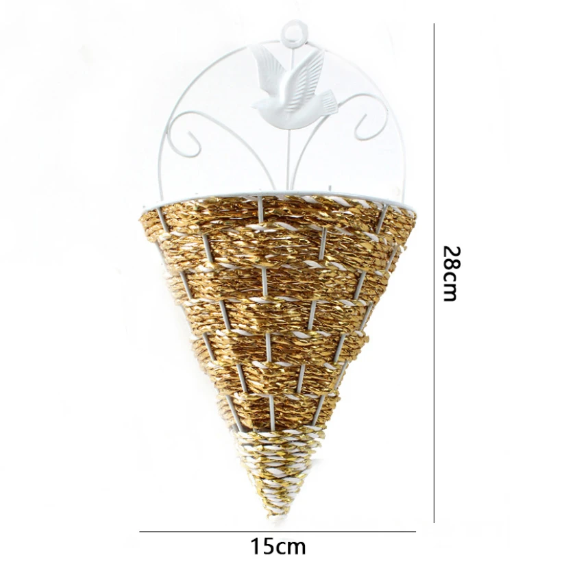 

Wicker Basket Balcony Hanging Planter Wall Mounted Hanging Pot Flower Gardening Decoration Outdoor Hanging Flowerpot