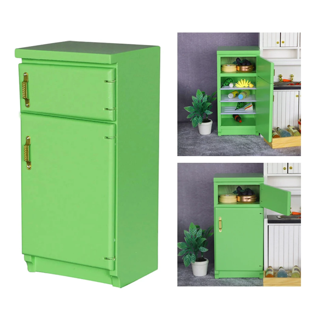 

Деревянный кукольный домик в масштабе 1:12, холодильник для столовой, украшение, детали, подарки