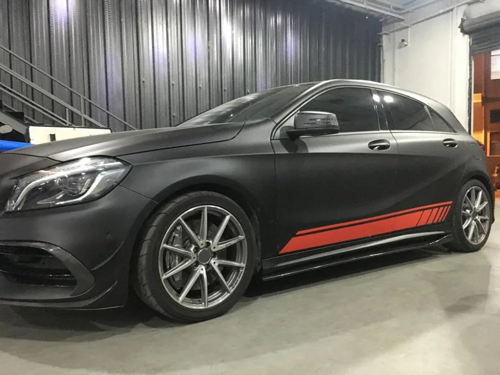 W117 W176 углеродное волокно Боковой бампер юбка для Benz Cla-класс A класс CLA200 CLA220 CLA260 CLA45 AMG Спорт 2013