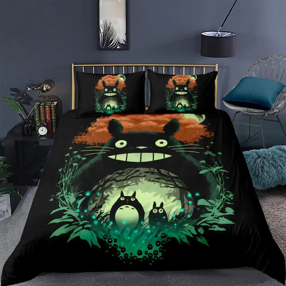 С рисунком Безликий из Spirited Away Totoro вой аниме 3 шт./компл. комплект постельных