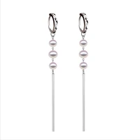 925 sterling silver pearl earrings natural freshwater pearl long tassel earrings wedding party fashion earrings for women