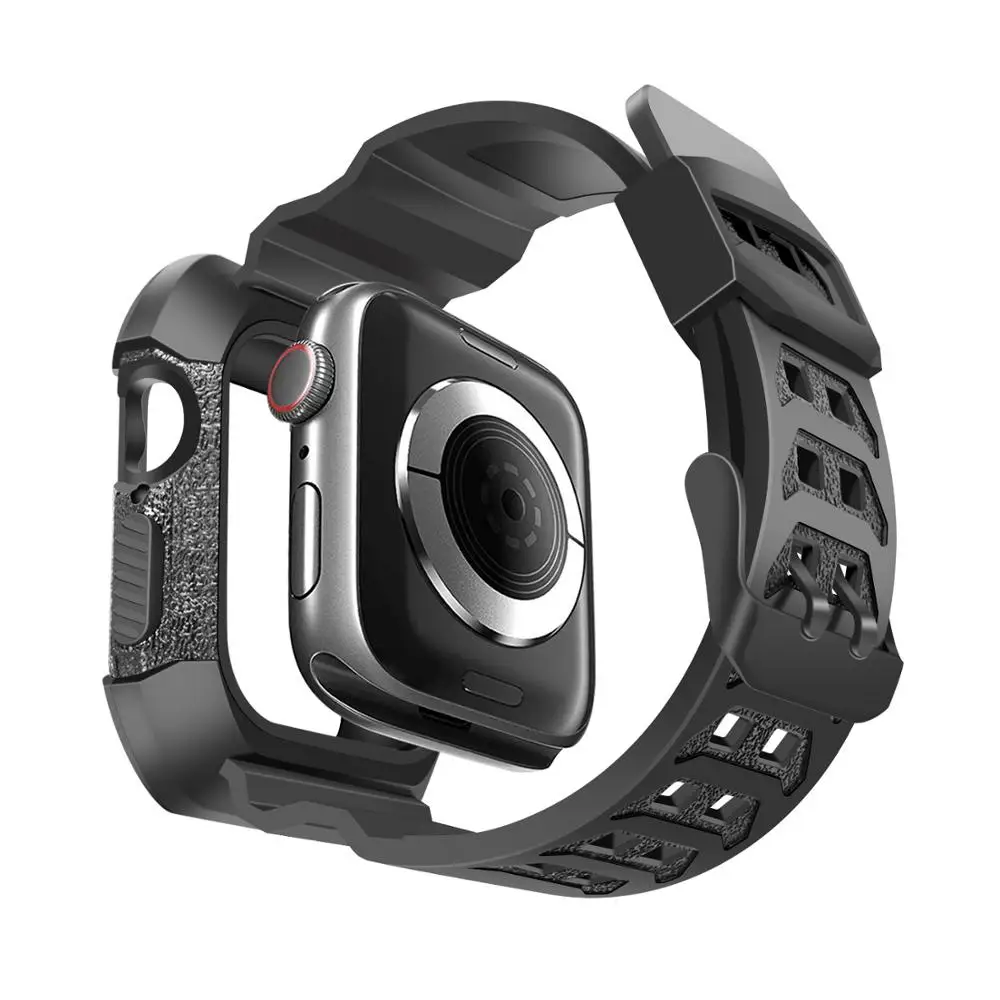 Силиконовый чехол из ТПУ с ремешком для iwatch Apple Watch Series 6 5 4 SE 2020 40 мм 44 аксессуары |