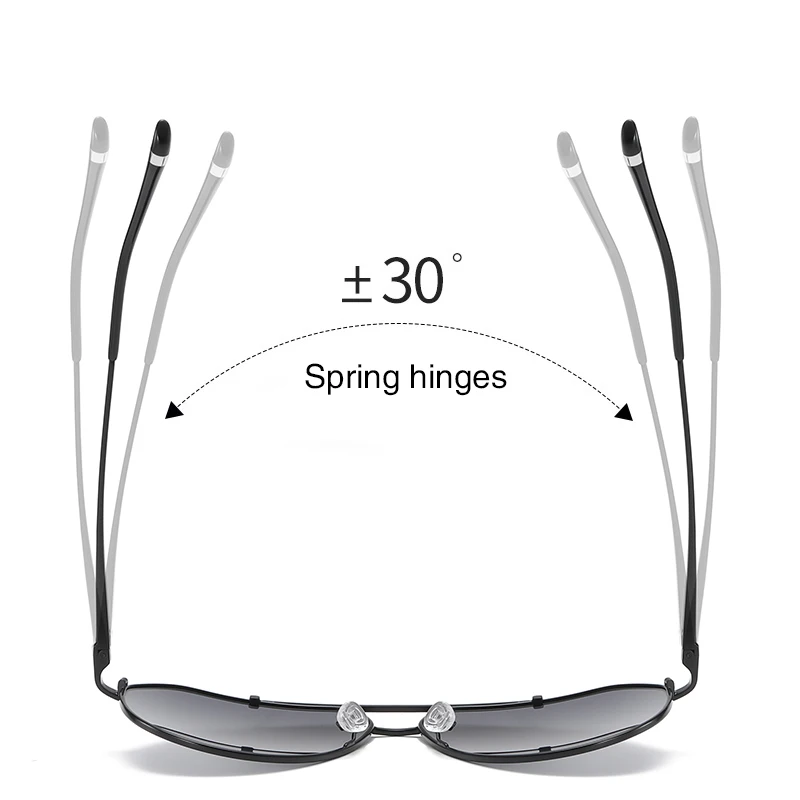 Мужские солнцезащитные очки с поляризацией зеркальные авиаторы из сплава для