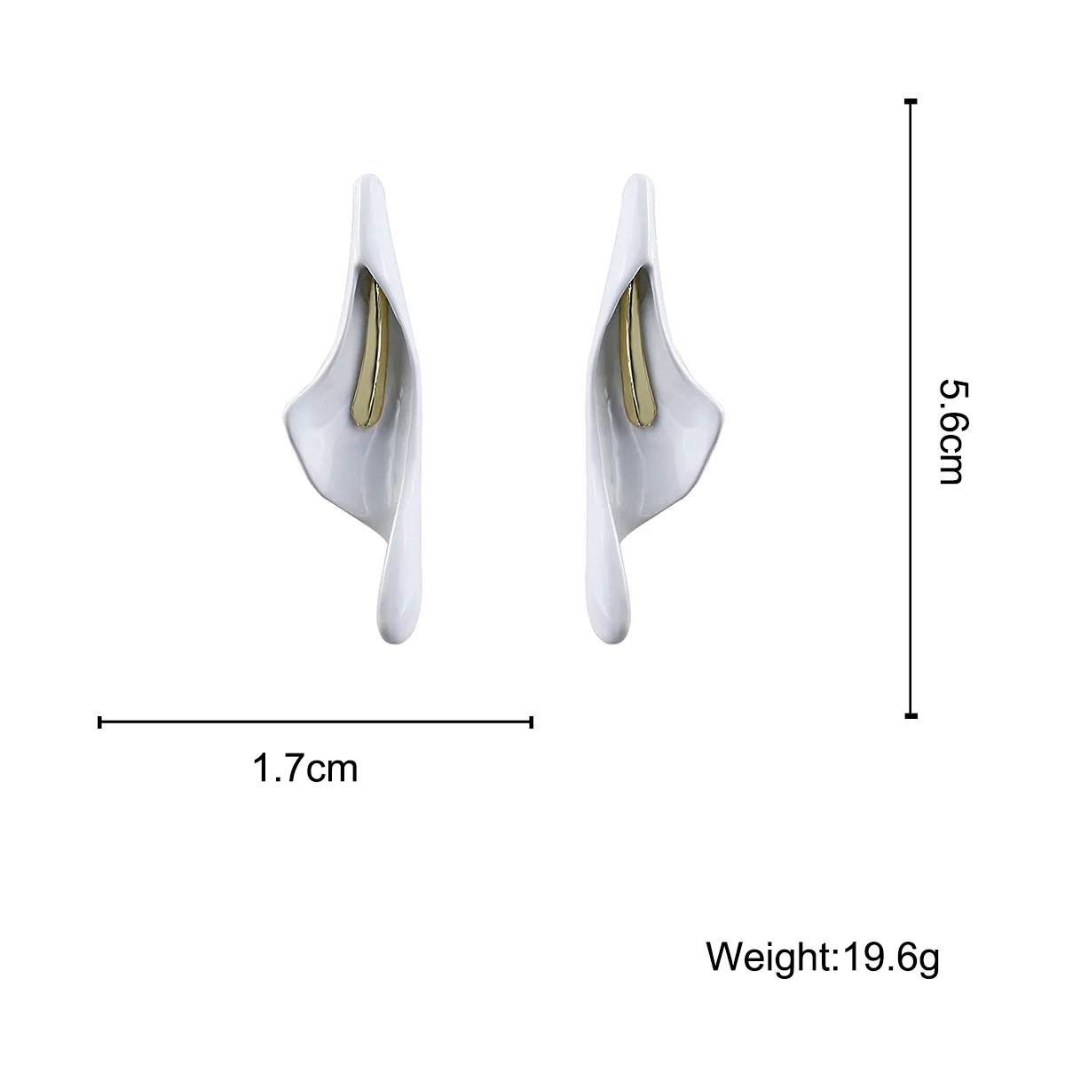 

AMORCOME Europe Vintage Calla Lily Flower Drop Earrings Geometric Enamel White Irregular Flowers Earrings Women TV Show Jewelry
