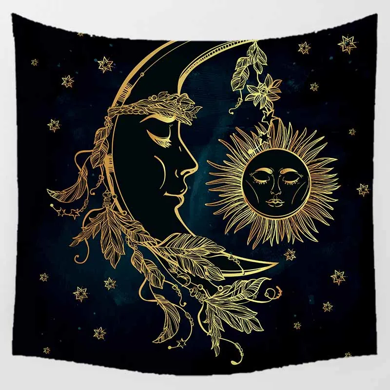 Единорог Луны перо стене висит гобелены домашний декор для стен Шелковый гобелен