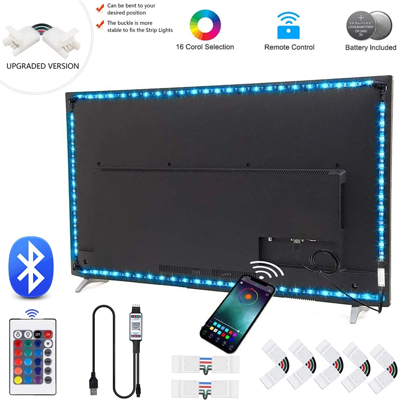 

Flexible Rgb Led Strip 5050 5v Light for Room Bluetooth-compatible Tape with Control Backlight TV USB Wall Bedroom Decoration 5M