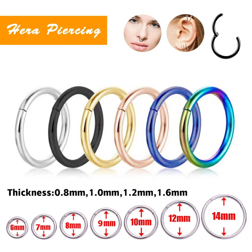 

1Pc G23 Titanium Hinged Segment Nose Ring Open Small Septum Piercing Nose Earrings Women Men Ear Nose Piercing Body Jewelry