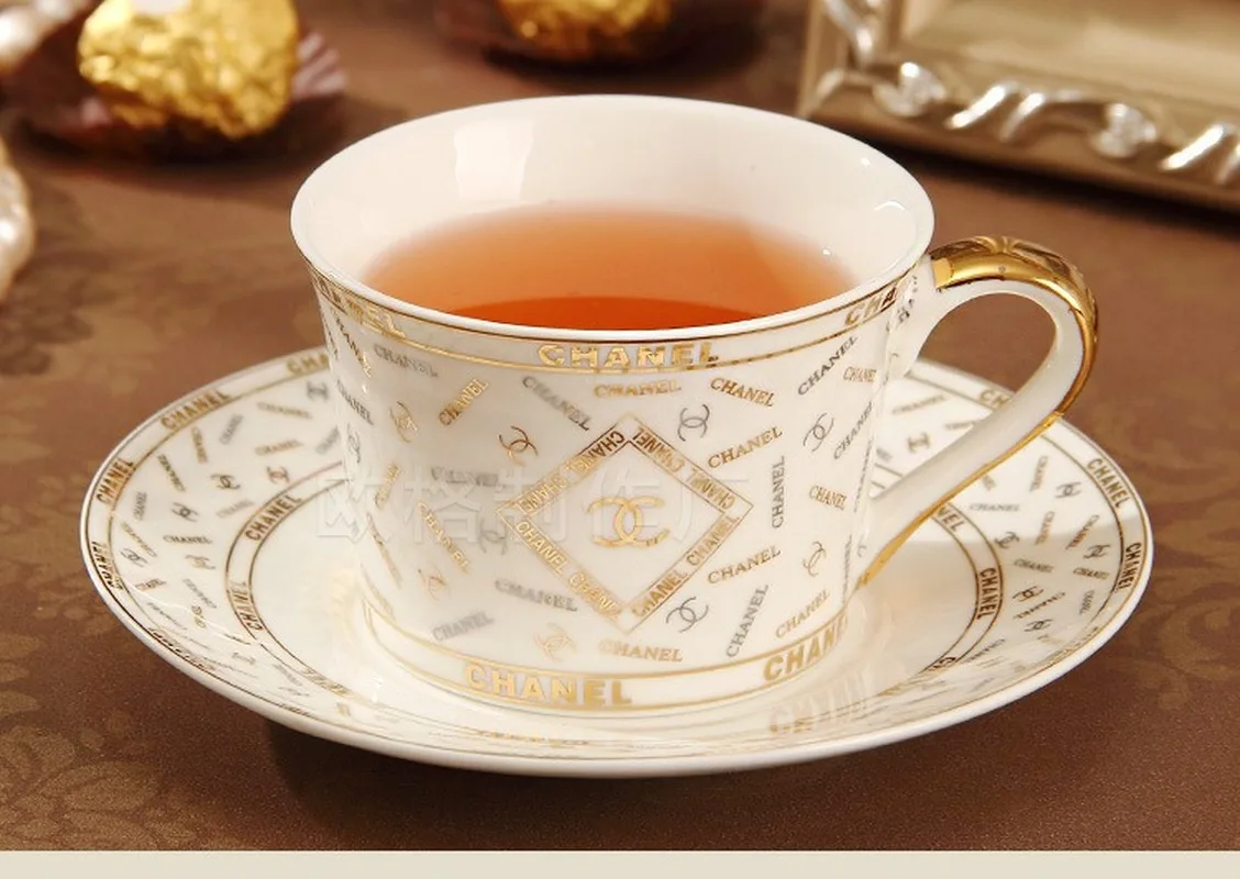

European style catering bone china cup multi-style simple ceramic coffee cup and saucer dish with pattern set With Spoon ZM815