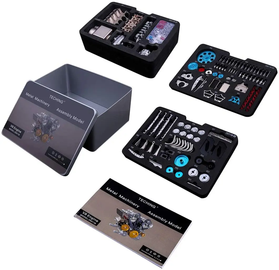 Модель в сборе пазл цельнометаллическая 3D металлическая сборка V8 модель