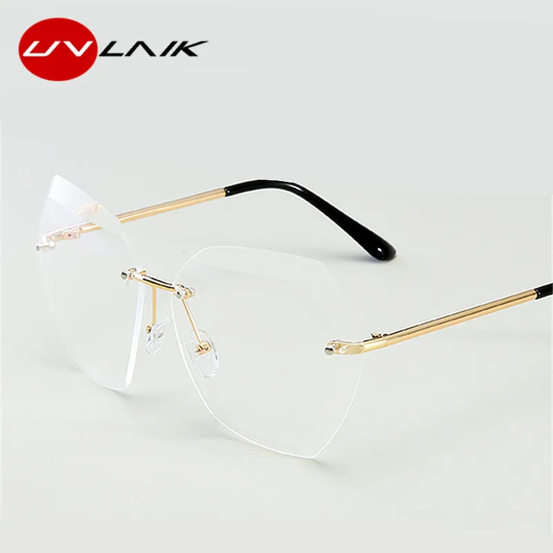 

Женские солнцезащитные очки без оправы UVLAIK, брендовые дизайнерские очки без оправы, оверсайз, зеркальные, с защитой от ультрафиолета