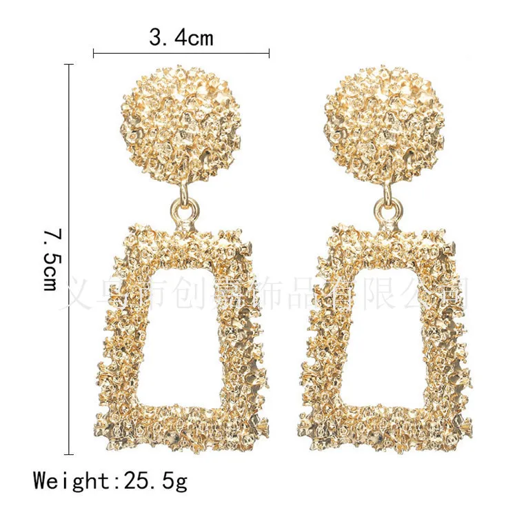 Модные большие Винтажные серьги для женщин золотой цвет геометрический