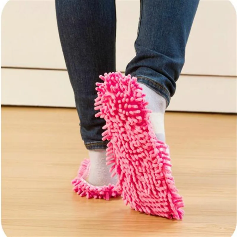 Швабра из кораллового флиса с полосками шениль тапки для пыли ленивого дома