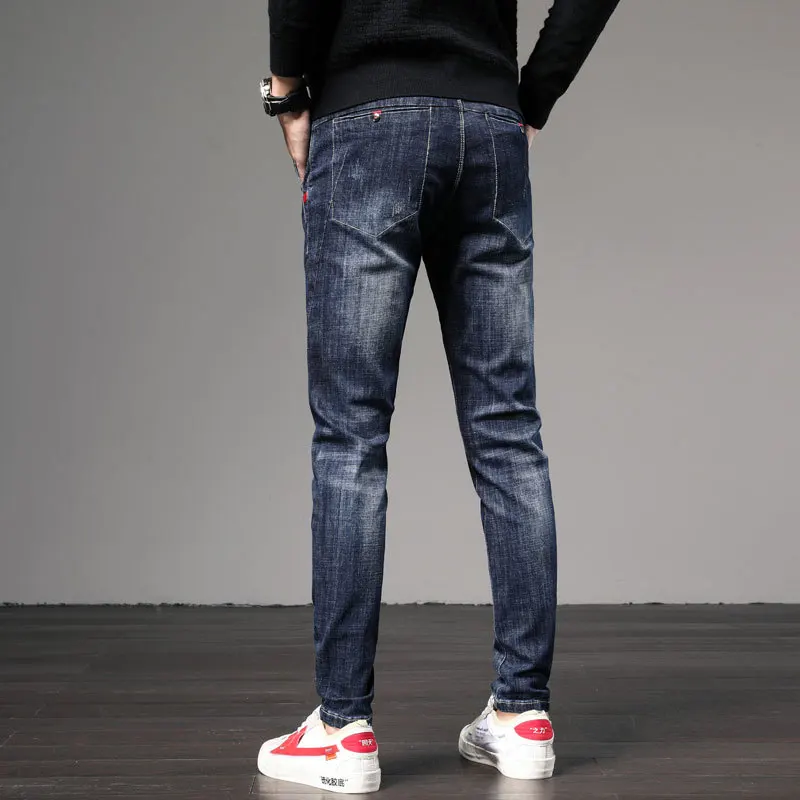 

2020 New Stretch Slim Fit Pants Men's Winter Plush Thick Warm Jeans