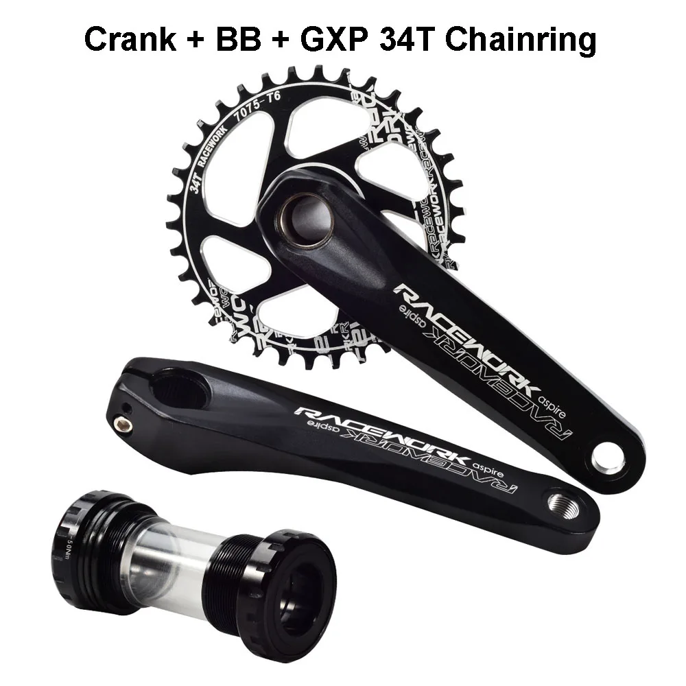 Crank Set 34T RACEWORK система велосипеда 170 мм MTB GXP шатун с цепным кольцом 32T 34T 36T 38T w/Нижний Кронштейн для SRAM XX1 XO1 X1 GX XO X9 - Цвет: Crank Set 34T