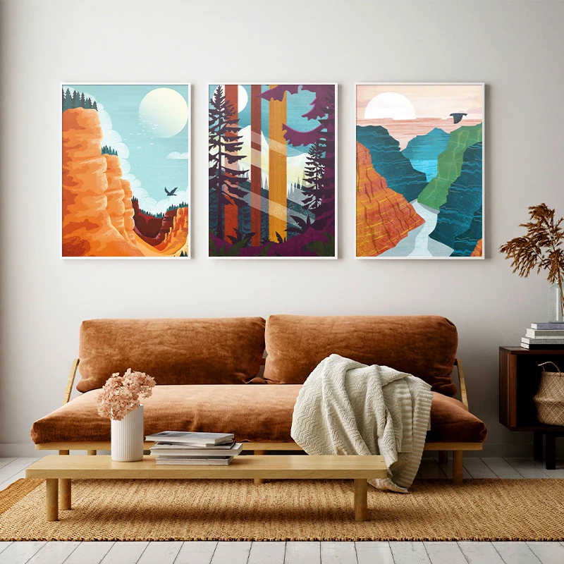 Buy Grand Canyon Mountain Poster Sequoia Wall Art Yosemite Prints Living Room Home Decor Modern Country Part Canvas Painting on