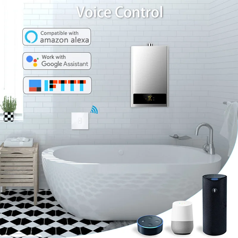

Переключатель водонагревателя для бойлера, 4400 Вт, Wi-Fi, для Google Home, Alexa, Echo