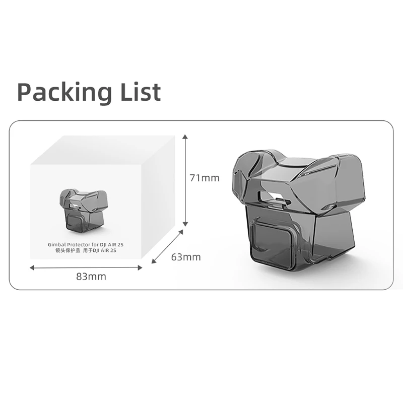 

Drone Protection Transparent Camera Lens Cover Case for-DJI Air 2S Gimbal 85DC