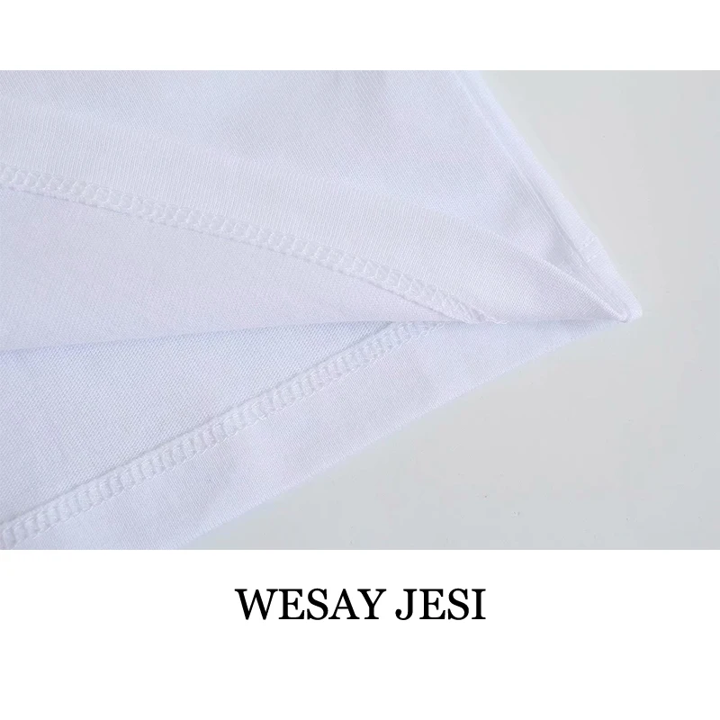 

WESAY JESI Summer T-Shirt 2021 Woman Clothes Fashion Chic Short Sleeve Cartoon Print Casual White Tops O-Neck Female Streetwear