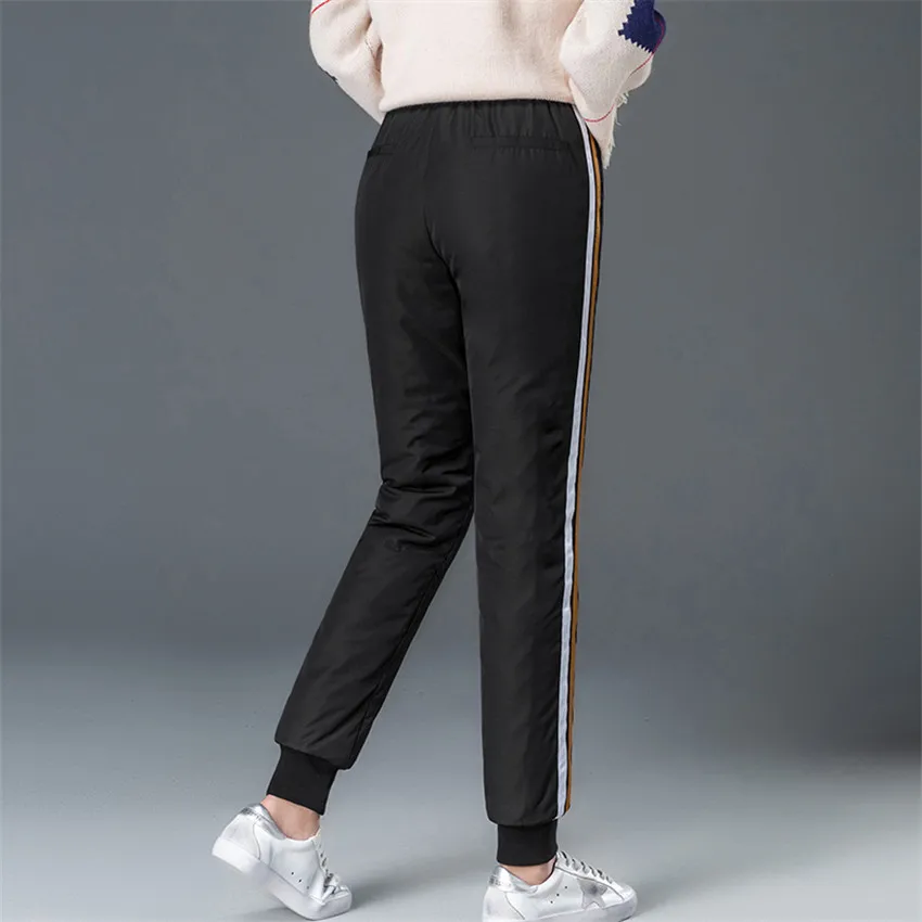 Autumn Winter Fashion Big Size Women Down Pants Big Size Lady Warm Thickened White Duck Down Pant Female Trousers OutWear WZ919