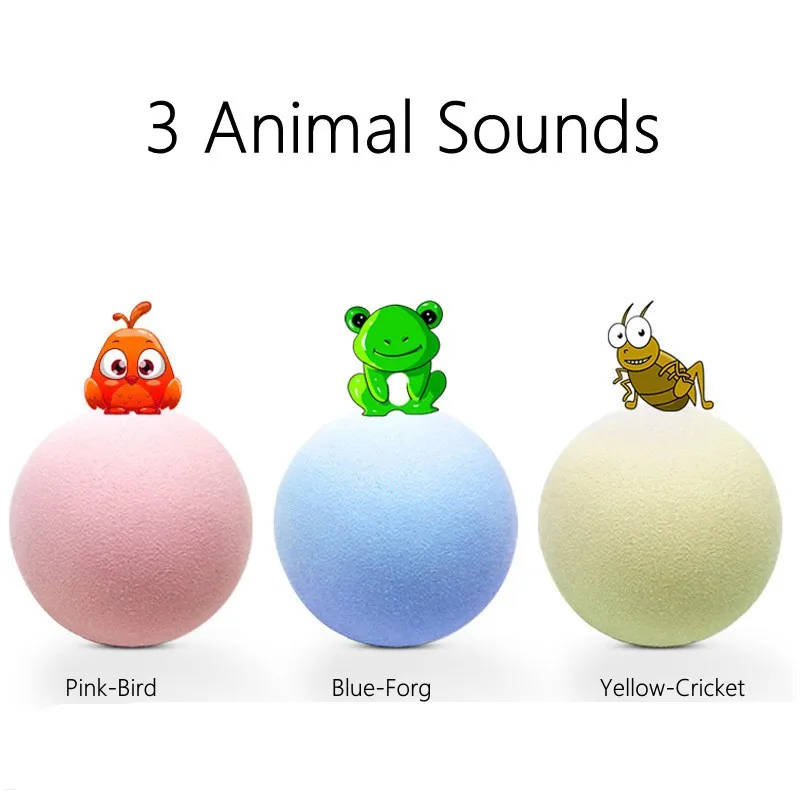 

Smart Cat Toys Interactive Ball Catnip Cat Training Toy Pet Playing Ball Pet Squeaky Supplies Products Toy 3 Kinds Animal Sounds