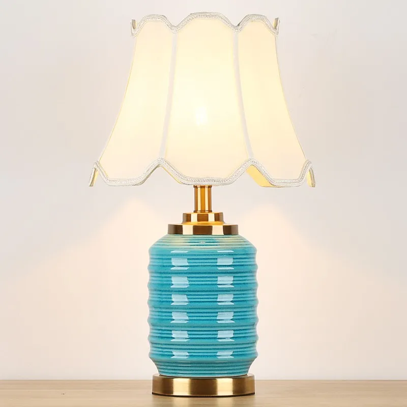 

Jingdezhen New Chinese-Style Ceramic Table Lamp Iron Bedroom Bedside Lamp Living Room Study Chinese Style Vase Factory Wholesale