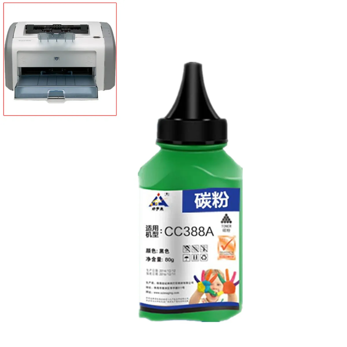

1 Bottle 80g Universal Black Printer Toner Refill Choose For HP/CANON