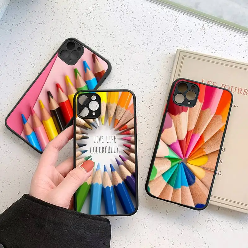 

Colored pencil painting Phone Cases Matte Transparent for iPhone 7 8 11 12 s mini pro X XS XR MAX Plus cover funda