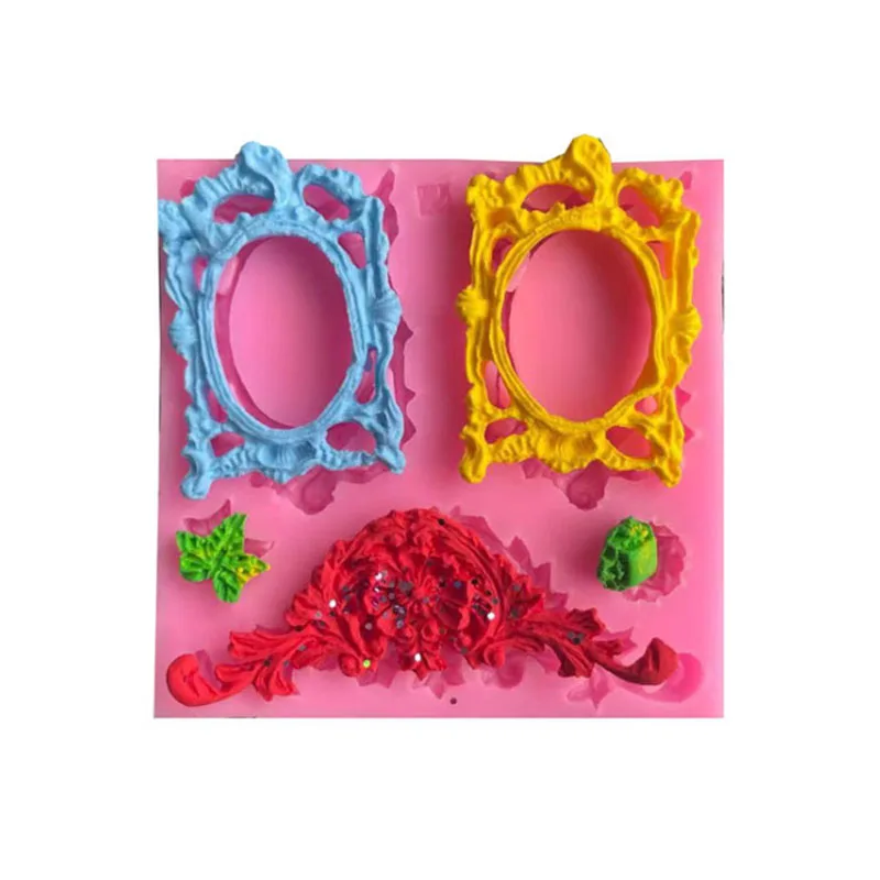 

Retro Photo Frame Border Silicone Fondant Mold Cake Chocolate Decoration Handmade Soap Aromatherapy Plaster Mold