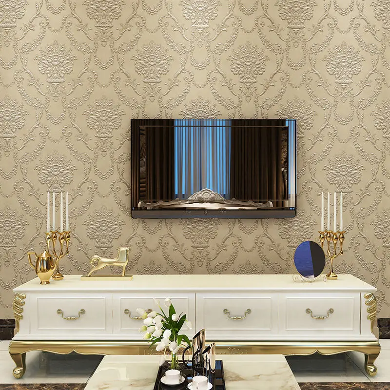 Обои для спальни дамасский нетканый материал фоновая стена гостиной дивана