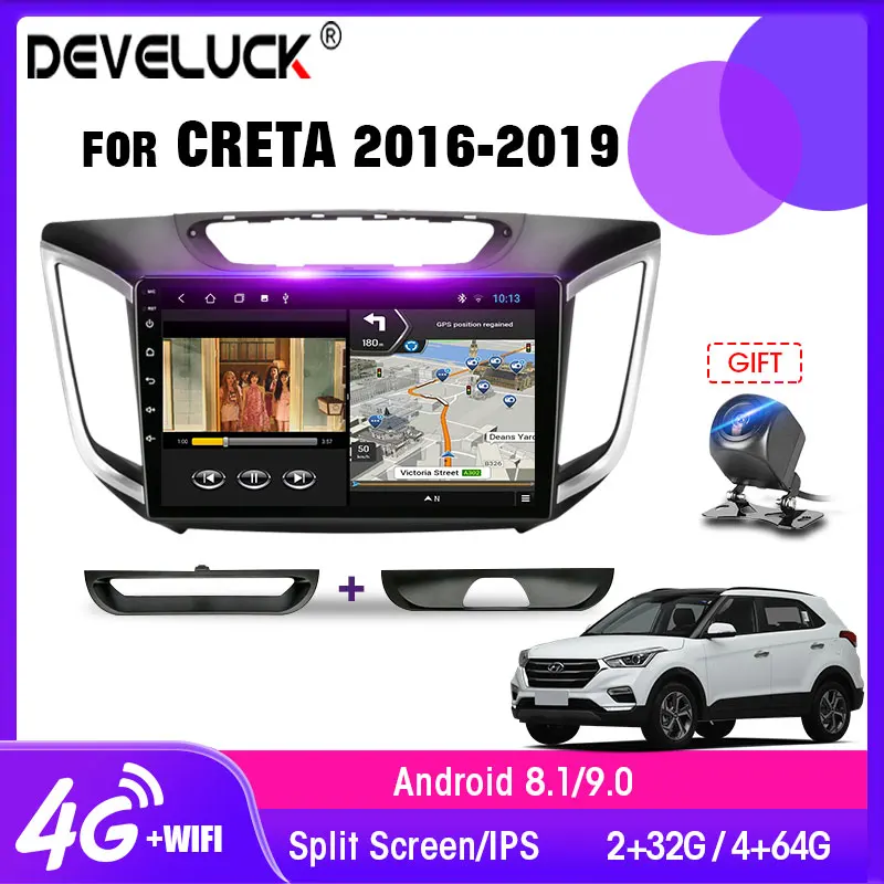 Автомагнитола для hyundai Creta ix25 мультимедийный видеоплеер 2DIN на Android 9 0 4 Гб ОЗУ 64 ПЗУ