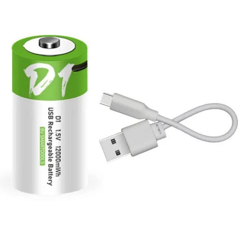 Аккумуляторные USB-батареи 1 5 в с портом Type-C Прямая зарядка аккумуляторы D1 газовая