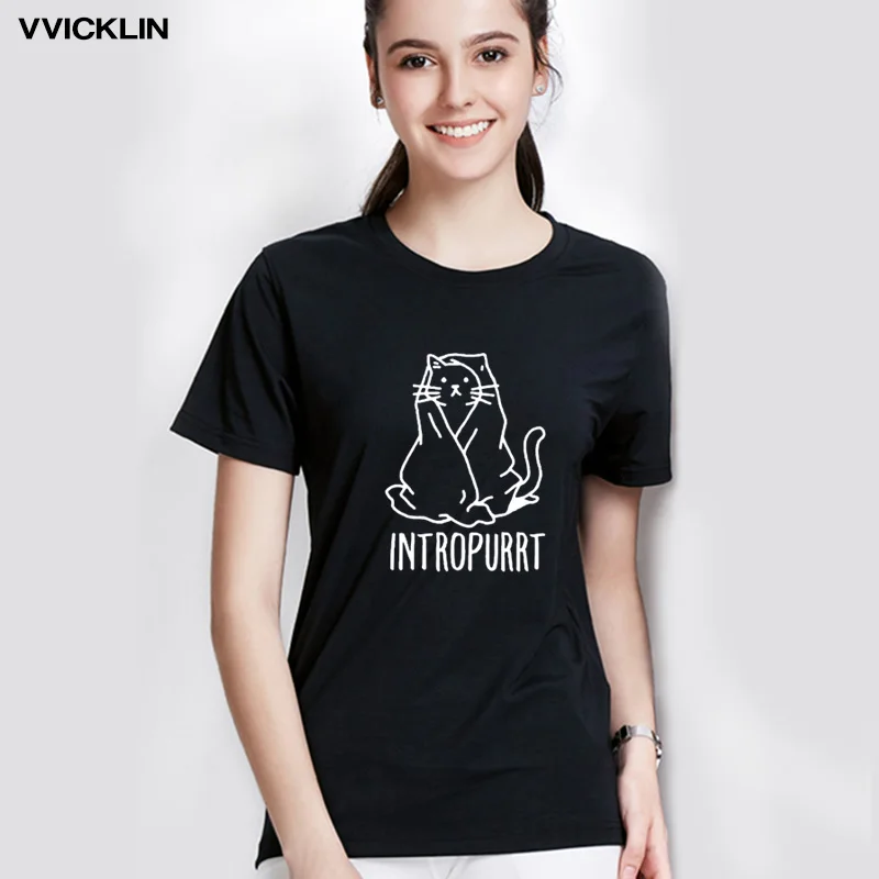 

Cat Graphic Women Tshirt 2021 Summer Kawaii Cute Cartoon Short Sleeve Tshirt Cotton Women Mujer Harajuku Blusa Tops Drop Ship