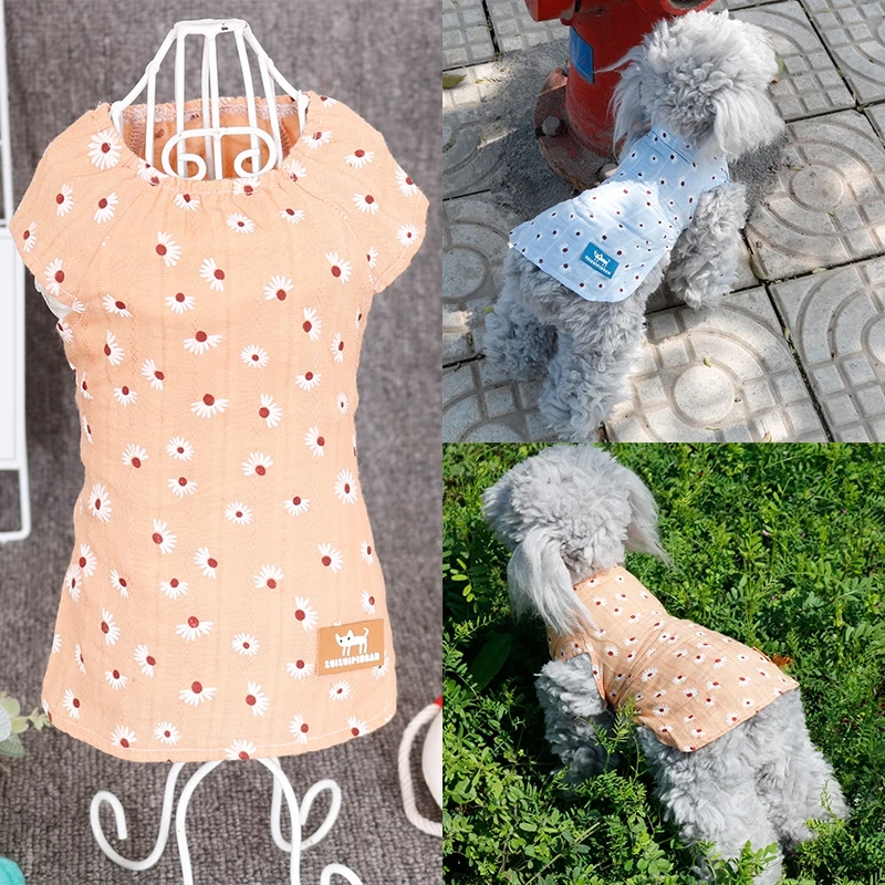 

Dog Summer Small Daisy Thin Clothes Pet Vest Shirt Apparel