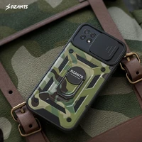 rzants for samsung galaxy a22 4g 5g case jungle tank camera protection rotation ring stand holder camouflage cover