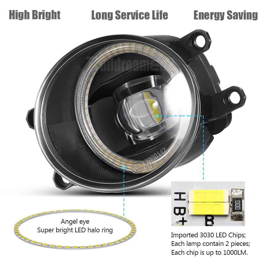 Автомобильный левый + правый противотуманный фонарь Angel Eye в сборе для Toyota Prius 2010
