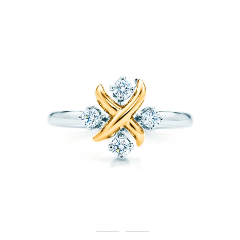 Женское кольцо с инкрустацией из циркония стерлингового серебра 925 пробы