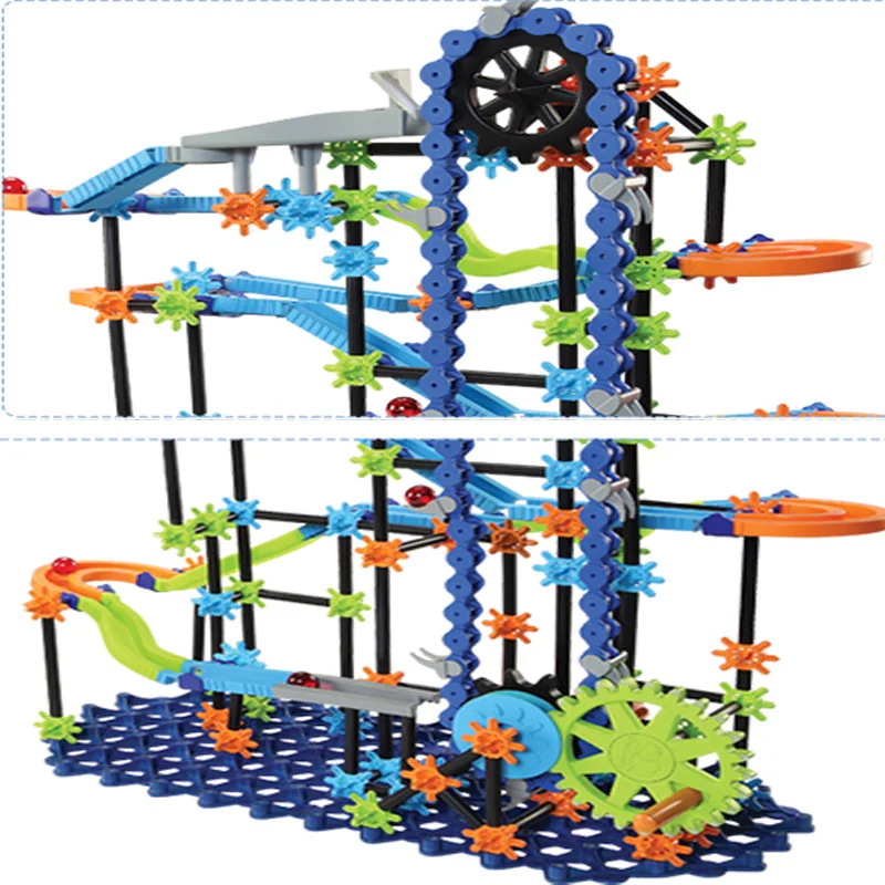 Трек marble Run Строительные блоки marble s цепи лабиринт шары цепи треки marble работает лифт блоки игрушки для детей DIY