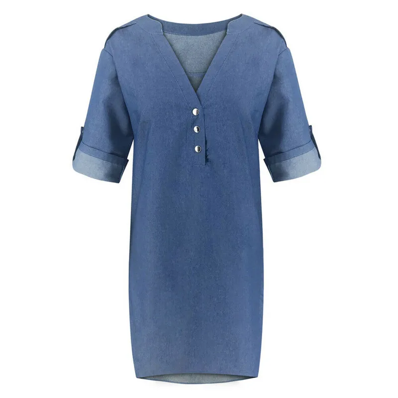 Для женщин голубой джинс деним футболка длинный рукав базовый гардероб