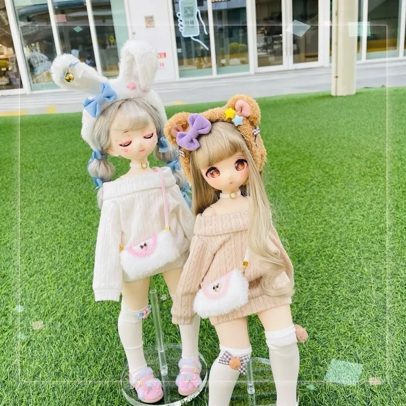 

Шарнирная Одежда для куклы, подходит для детей 1-4 размера, одежда для милой сестры, костюм для спящего времени, с медведем и кроликом, аксессу...