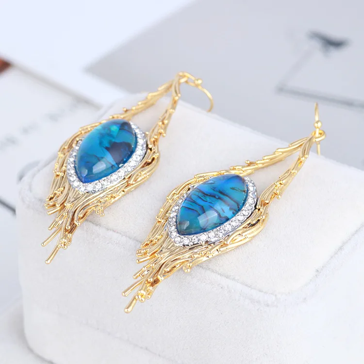 

В европейском и американском стиле; Мода преувеличенный Феникс кошелек для девушек, серьги со стразами для женщин, элегантные, для танцев