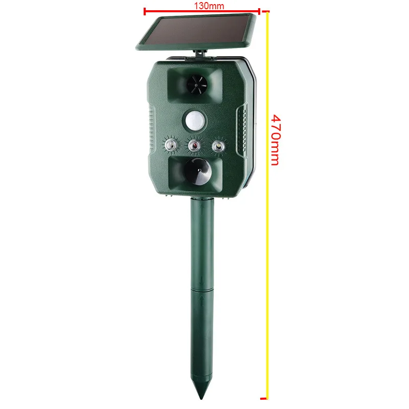 Solar Outdoor Pest Insect Cockroach Bird Bear Snake Smart Repellent Voice Ultrasonic Animal Cat Dog Rodent Repeller Alarm Sound | Дом и сад