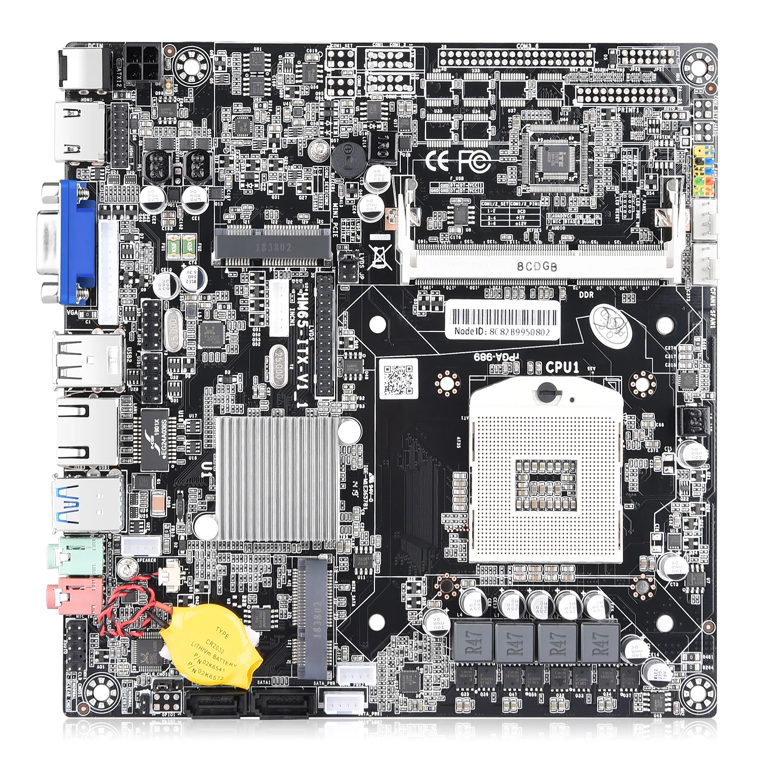 Материнская плата JINGSHA HM65 Dapper Mini ITX Intel PGA 989 до 8 Гб DDR3 SDRAM SO DIMMs 1066/1333 МГц|Материнские