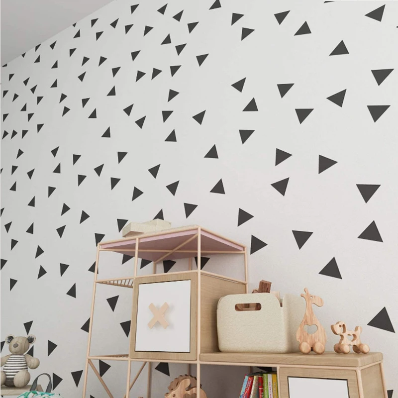 Kids Room Triangles Wall Stickers Geometric Pattern Wallpaper For Children Baby Nursery Bedroom Decal Home Decor | Дом и сад