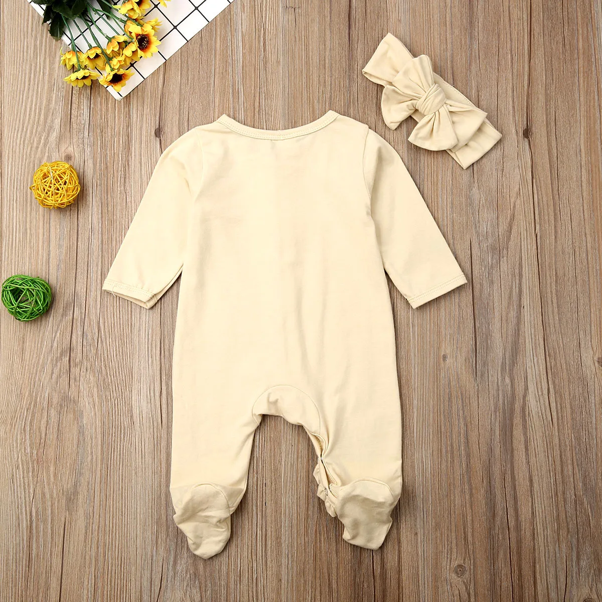 2019 Baby Spring Autumn Clothing Infant Kids Boy Girl Footies Ruffled Long Sleeve Jumpsuit Pajamas Sleepwear Ribbed Clothes | Детская