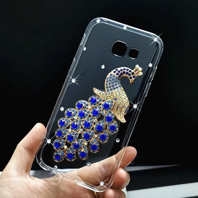 Модный Блестящий 3D чехол со стразами для Samsung Galaxy J7 Prime Pro Neo Nxt Core Прозрачный |