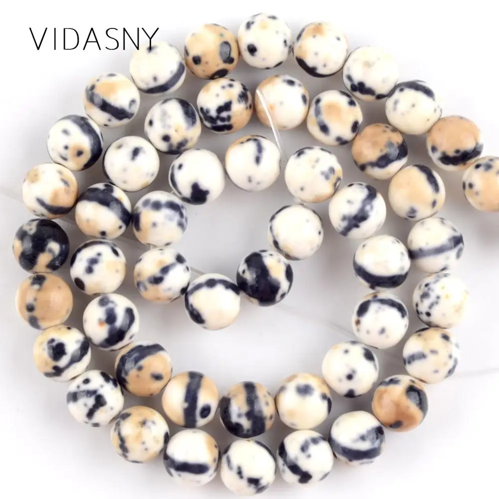 Натуральные черные кремовые белые пятнистые дождевые цветы из камней бусины для