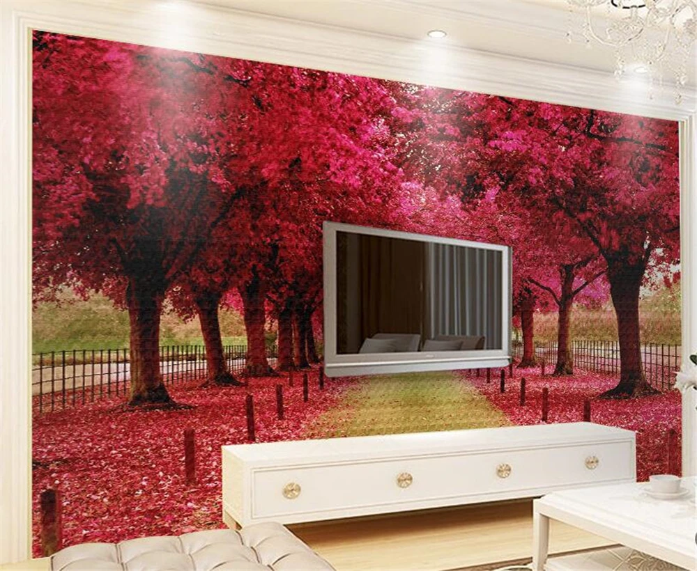 Большие пользовательские обои beibehang скандинавский простой фон в виде красного