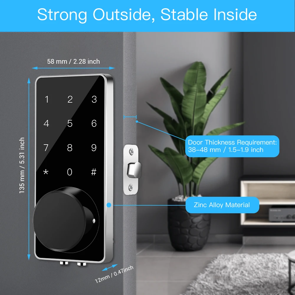 Умный Замок без ключа дверной замок Засов цифровой электронный Bluetooth клавиатура
