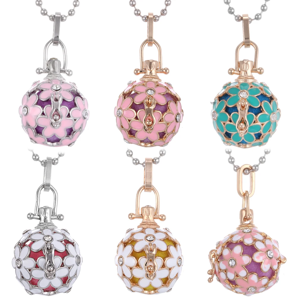 Мексика перезвон Музыка Ангел мяч Caller винтажное ожерелье с медальоном